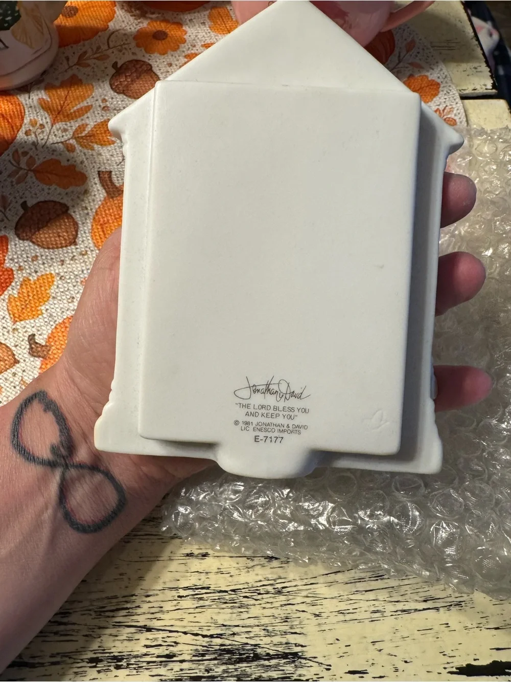 White Ceramic Graduation Photo Frame with Graduate Figurine